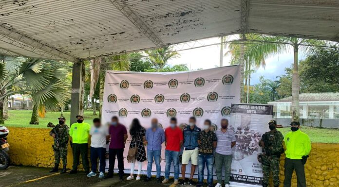 *Capturados siete sujetos que serían integrantes del grupo delincuencial organizado Puntilleros Bloque Meta*