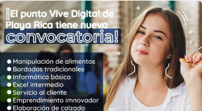 Convocatoria abierta en Vive digital de Playa Rica