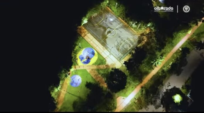 Alborada renovó la red de alumbrado público en el Parque Lineal de La Madrid